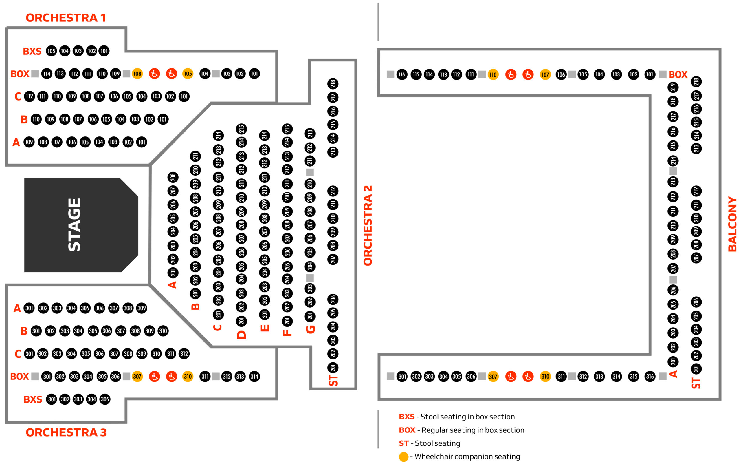 The Jenny Boyd Theatre seating chart