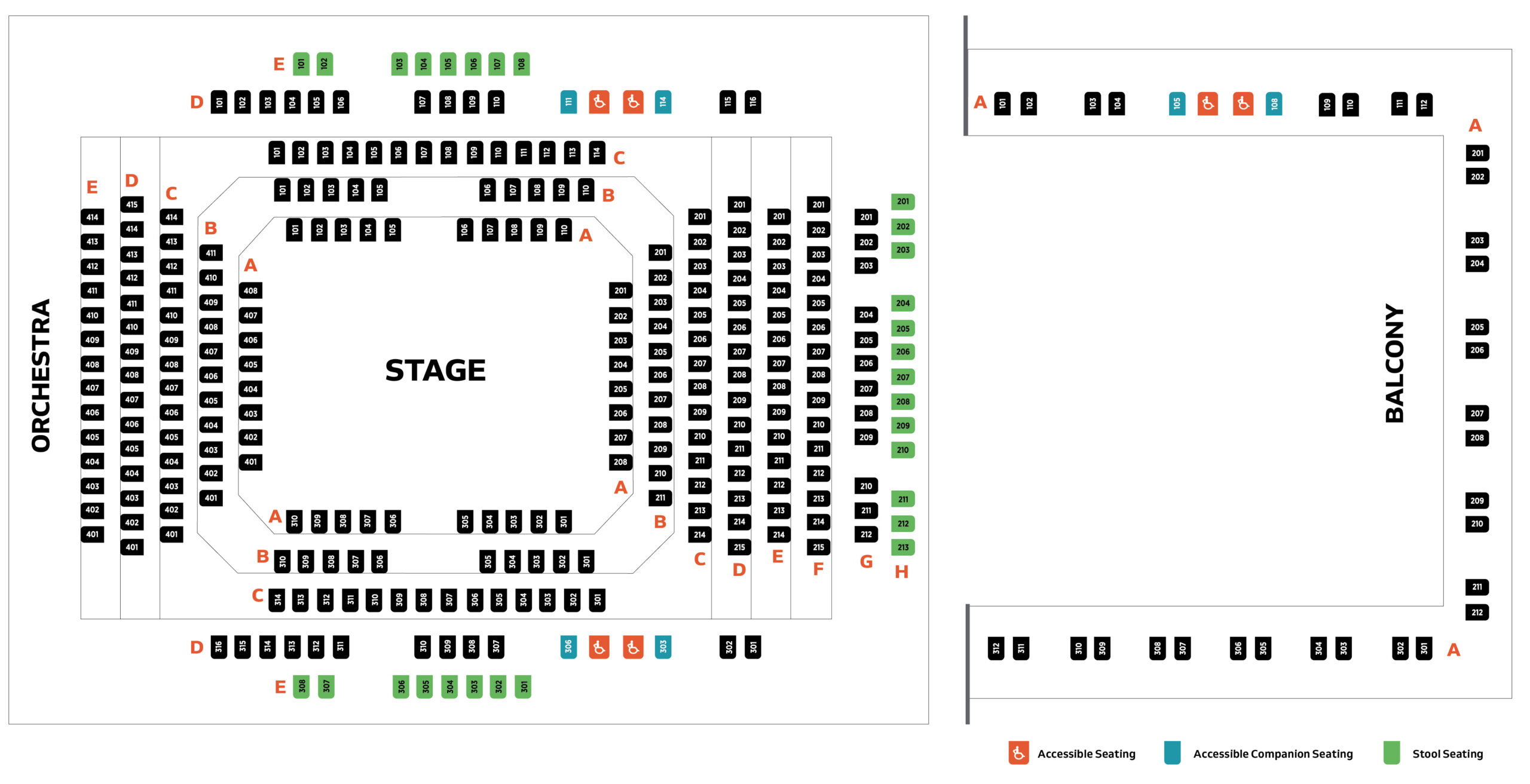 The Jenny Boyd Theatre 2026-2027 seating chart